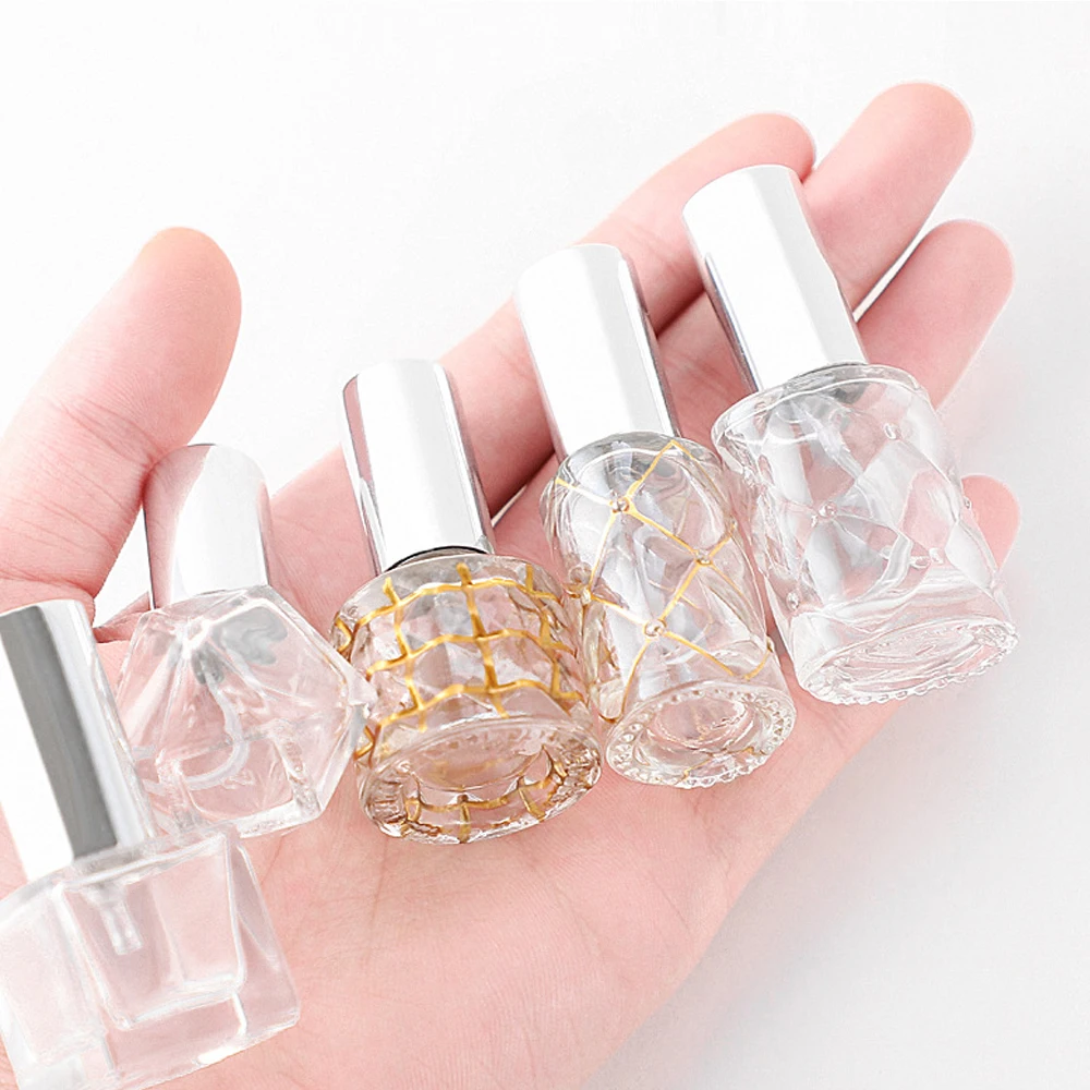 5ml Mini Glass Perfume Bottle Round Square Transparent Scent Spray Bottle Atomizer Luxury Travel Cosmetic Empty Sub-bottling