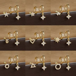 3PCS Flower Hoop Earrings Set For Women Helix Conch Flat Ear Lobe Piercings Cartilage Tragus Stainless Steel Body Jewelry Gift