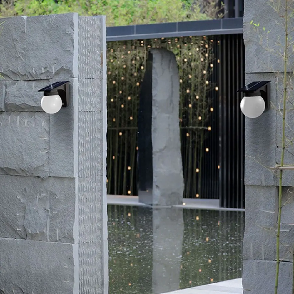 Auto on/Off Solar Wall Light Wall Mounted IP65 Waterproof Outdoor Solar Wall Lamp Sturdy Decorative Sphere Outdoor Bulb Light