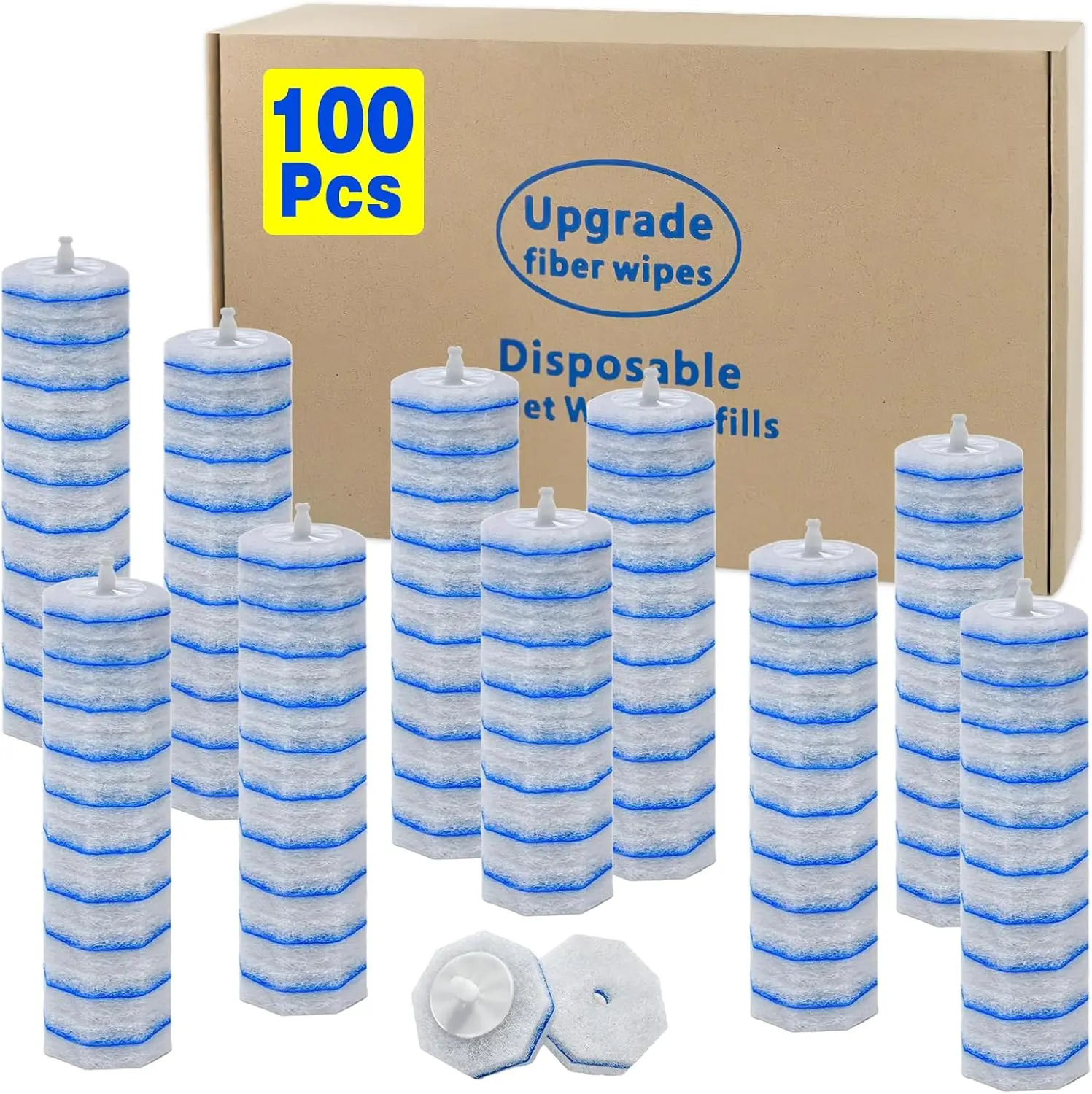 

100 Count Toilet Wand Refills for Clorox, Disposable Toilet Brush Compatible with Clorox ToiletWand