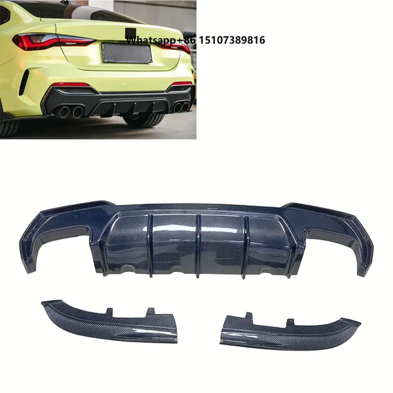 Carbon Fiber Rear Diffuser Lip for 4 Series G22 Coupe G23 Convertible M Sport M440i 2020+ Rear Splitter Exterior Mod Parts