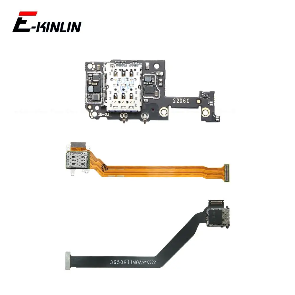 Sim Card Socket Holder Slot Tray Reader Flex For Xiaomi Mi 12 12S 11 Lite 11i 11X Poco F3 F4 Civi 1S Redmi K40S K40 Pro Plus