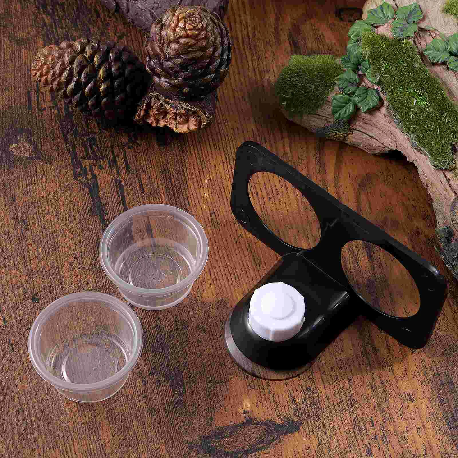 Leopard Gecko Reptile Feeding Bowl Double Cup Container Feeder Turtle Water and Food Hanging