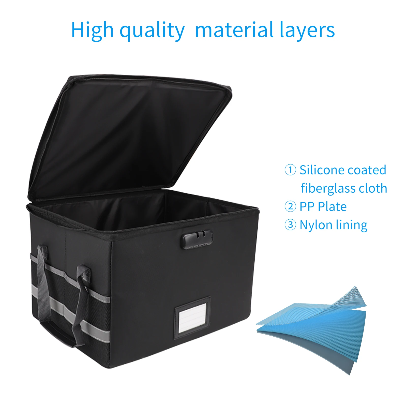 Fireproof Document Bag Fireproof Waterproof Storage Box with Lock Suitable for Hanging Letter/Legal Folder Magazine Files Book