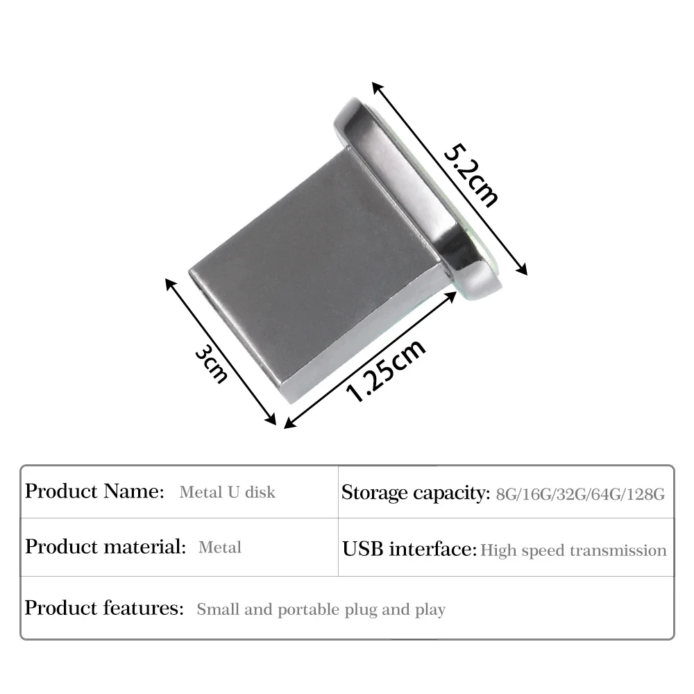 JASTER Super Mini USB Flash Drive 128GB Free TYPE-C Adapters Pen Drive 64GB 100% Real Capacity Memory Stick 32GB Business Gift