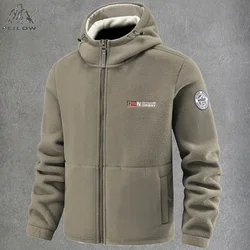 Thicken Hooded Polar Fleece Jackets New Soft Lamb Wool Warm Winter Parkas Men Outdoors Autumn Hiking Camping Coats Men Clothing