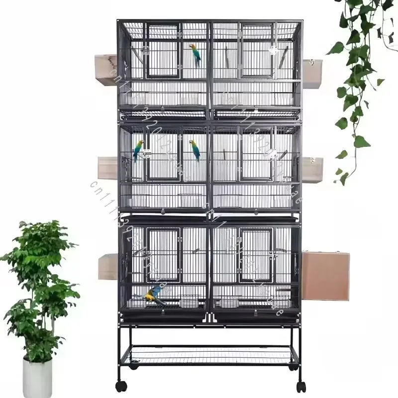 Custom Large Fully Transparent Stainless Steel Parrot Cage, Wire Mesh Bird House for Macaw Pet Birds