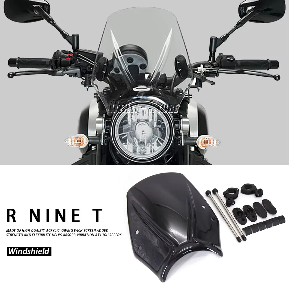 

For BMW RNINET R NINE T R NineT R18 New Motorcycle Windshield Screen Visor Windscreen Double Bubble Wind Deflector