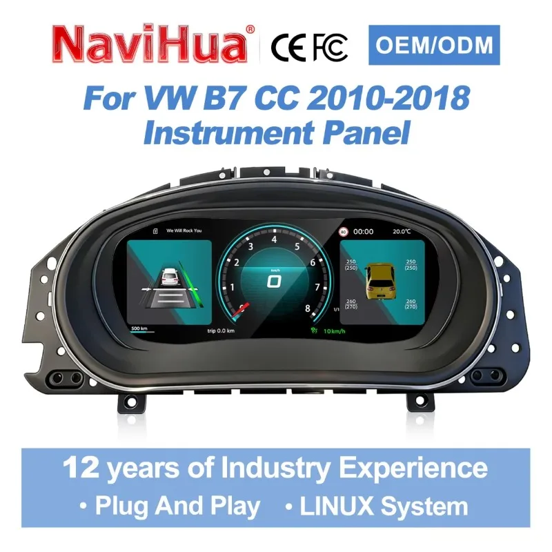 26 StyleFor Volkswagen For VW Magotan B7 CC 2010-2018 Digital Instrument Cluster Linux System Carplay LCD Dashboard Auto Meter D