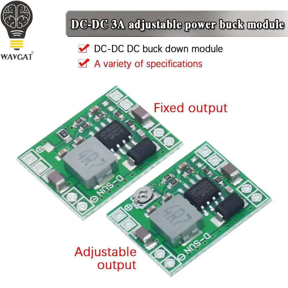 Ультрамалогабаритный понижающий преобразователь напряжения DC-DC Smart Electronics XM1584, 3А, регулируемый, для стартового набора Arduino Diy, LM2596S