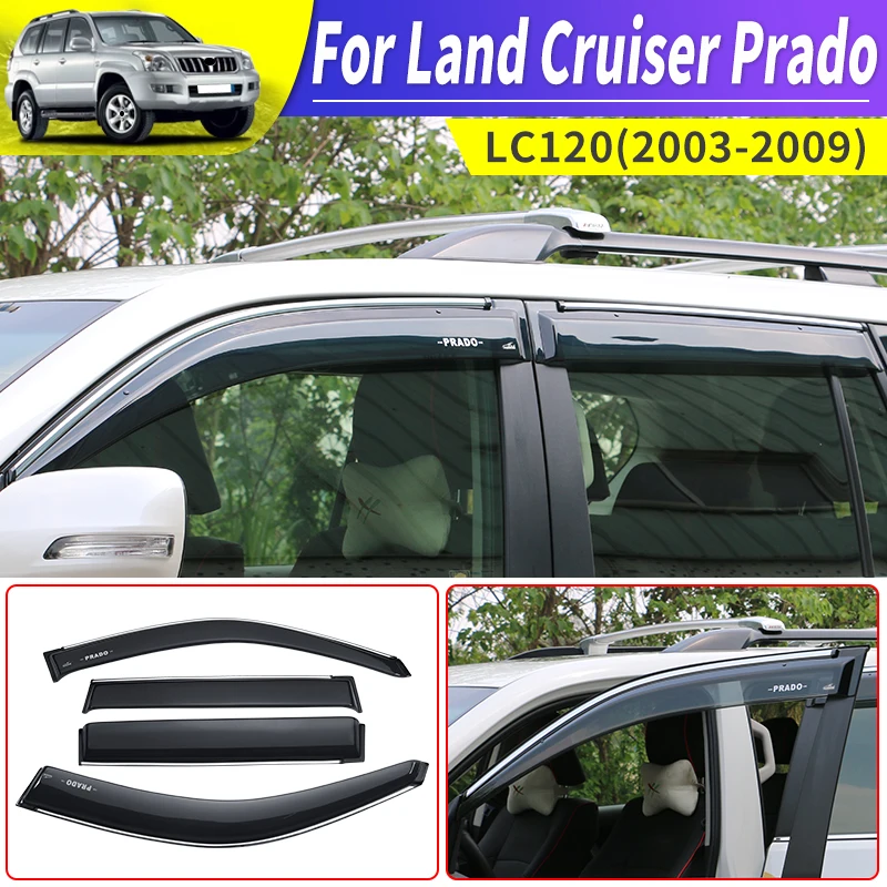 

For 2003-2009 Toyota Land Cruiser Prado 120 Windows Vent Visor Flow Deflector LC120 FJ120 Exterior Accessories body kit Tuning