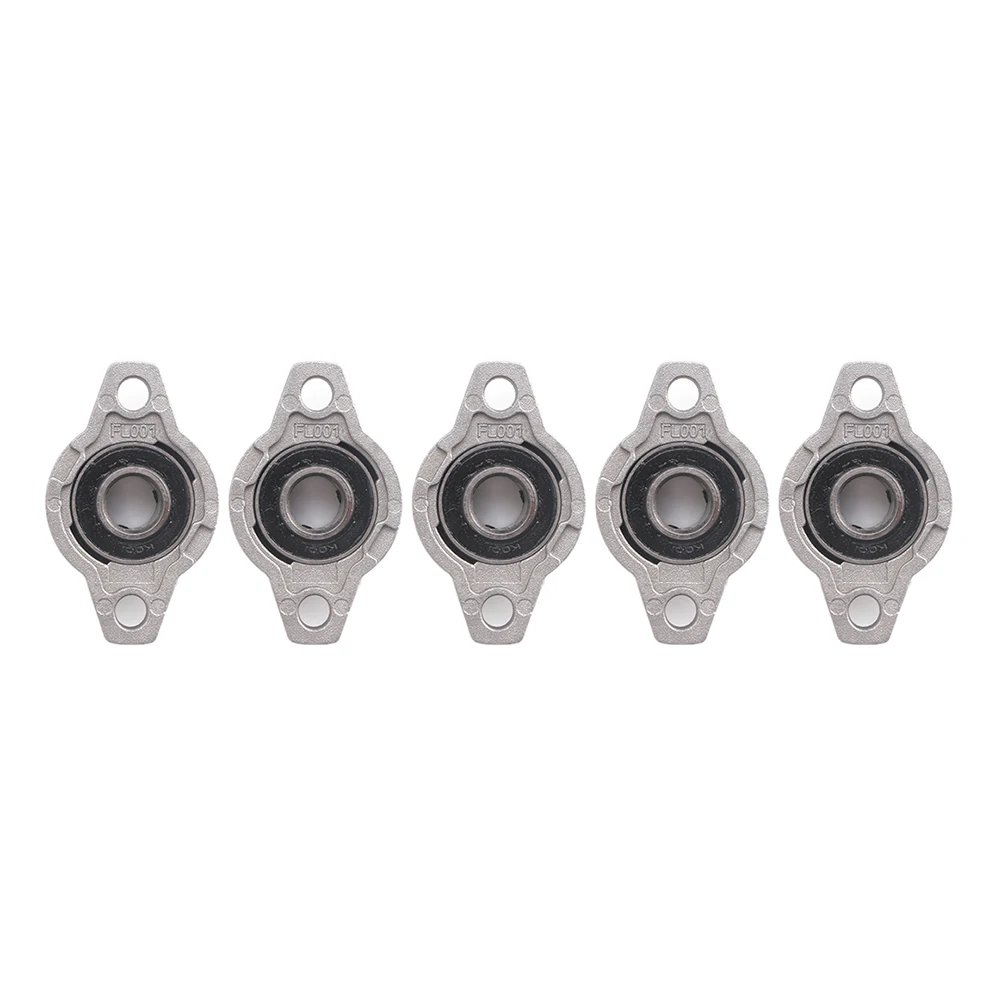 5pcs KFL001 12mm Zinc Alloy Flange Pillow Block Bearing Mounted Shaft Support
