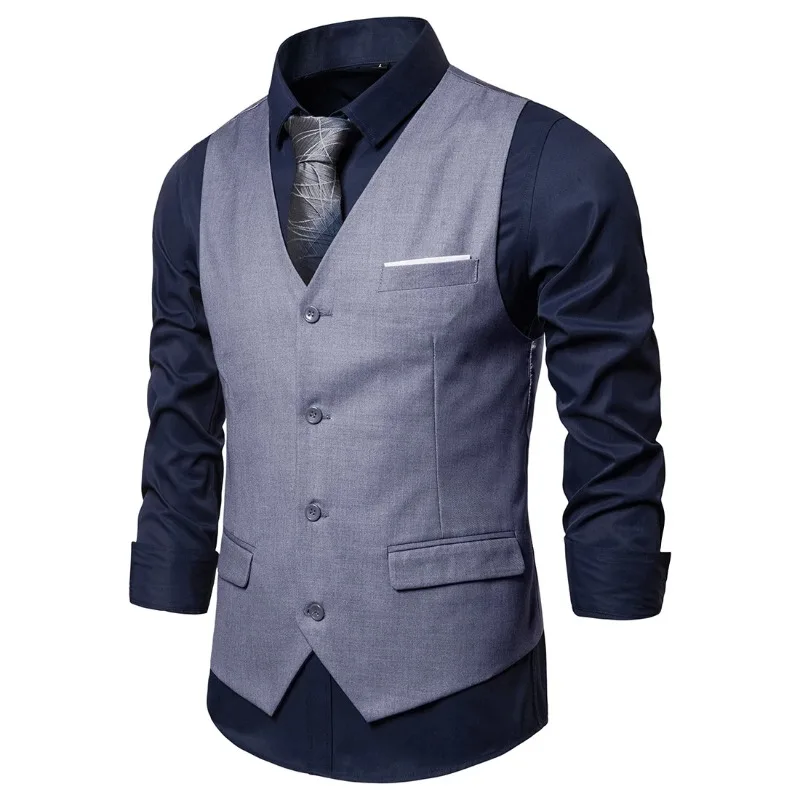 2024 Men's Tank Top Casual Fashion Versatile Trendy Personalized Business British Style Wedding Vest