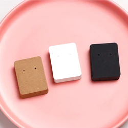 50PCS 4.5x3.5cm White Brown Black Vertical Display Cards For Jewelry Stud Earrings Cardboard Small Business Packaging Supplies