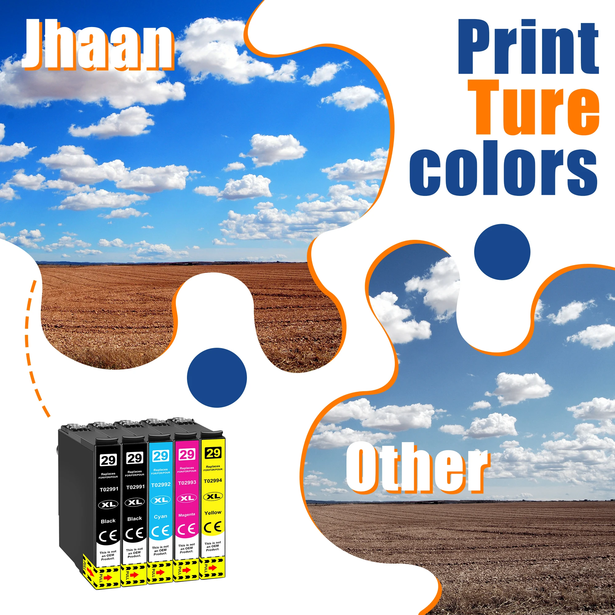خراطيش طابعة Jhaan Multipack 29XL متوافقة مع Epson 29XL لإبسون XP-342 XP-332 XP-442 XP-445 XP-245 XP-435 (10 عبوات)