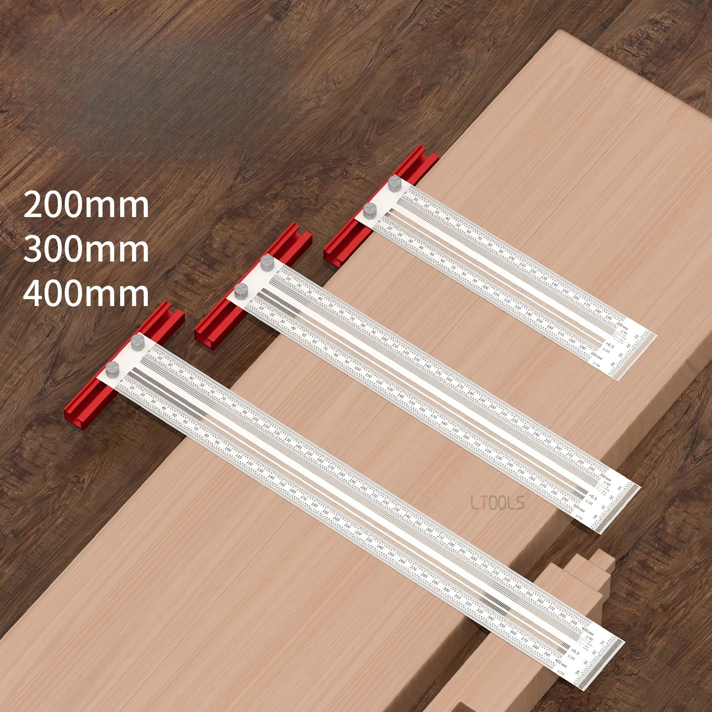 Woodworking Hole Marking Ruler Portable Stainless Steel Tenon Ruler Stable Aluminum Alloy Baffle Plate Scribe Measuring Tools