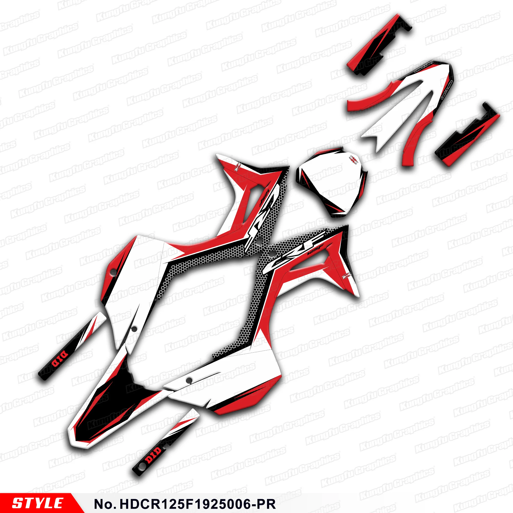 

JY RACING MX Graphics Racing Sticker для Honda CRF 125F CRF125F 2019 2020 2021 2022 2023 2024, HDCR125F1925006-PR