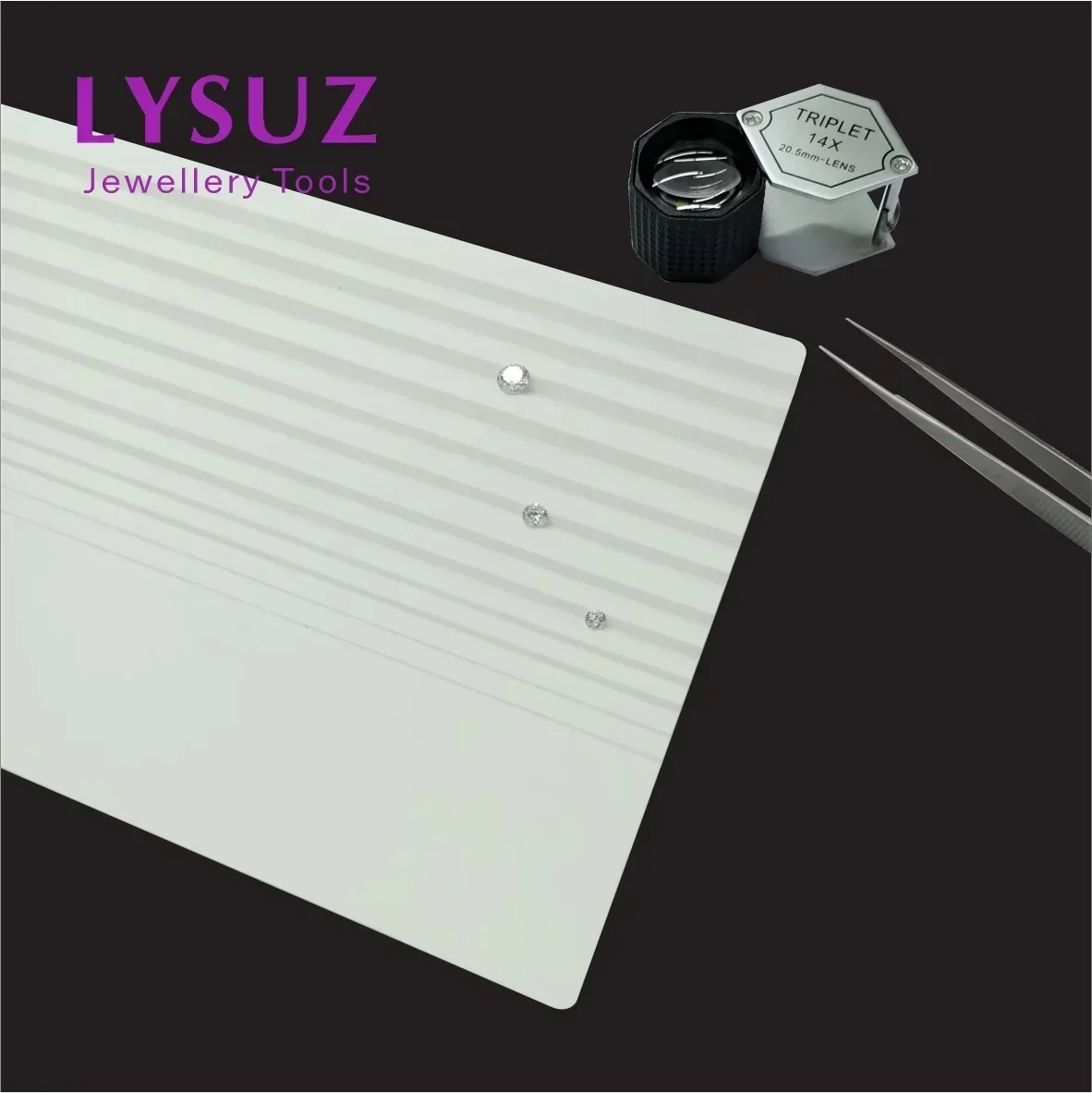 

Ultra White Diamond Gemstone Sorting Color Grade Tray Grooved Plastic Tray Professional Gemological Tools Lysuz