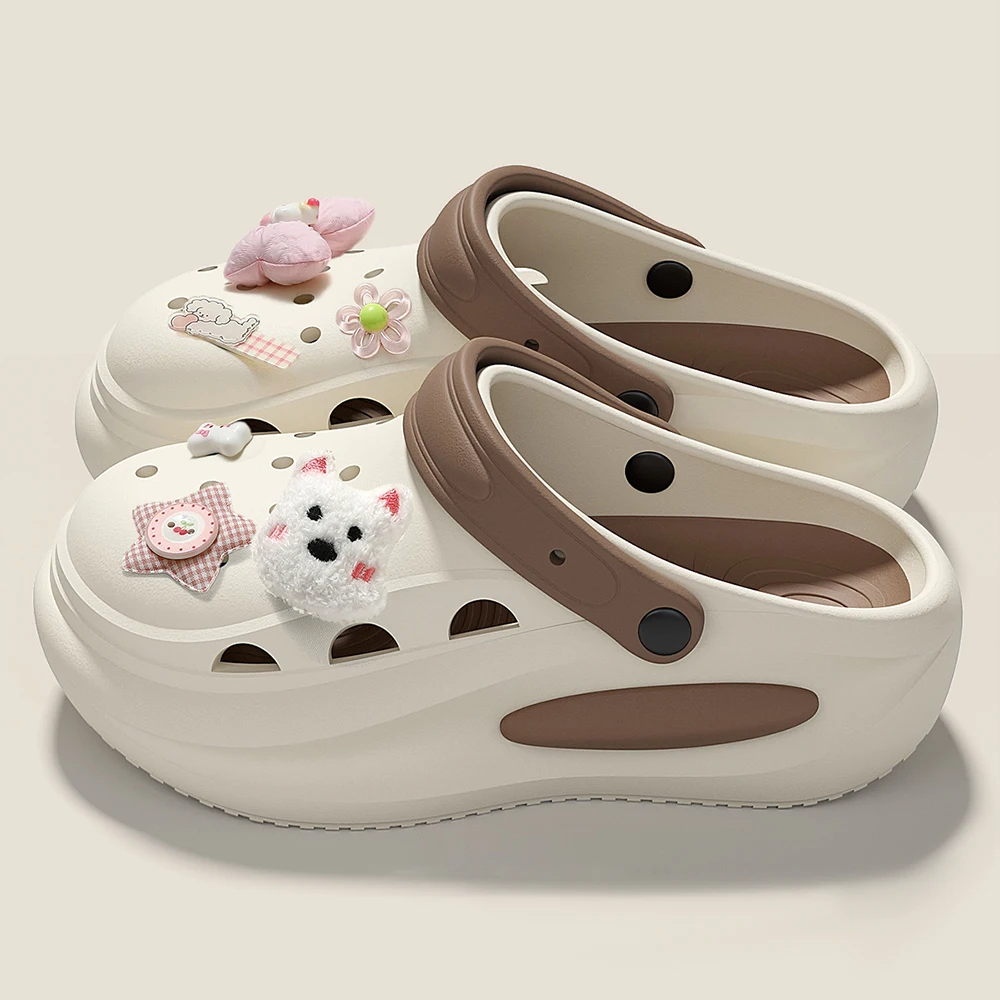 BASATU Wearing Hole Shoes For Women In Summer Durable Cartoon Breathable Comfortable Odor Proof EVA Sandals