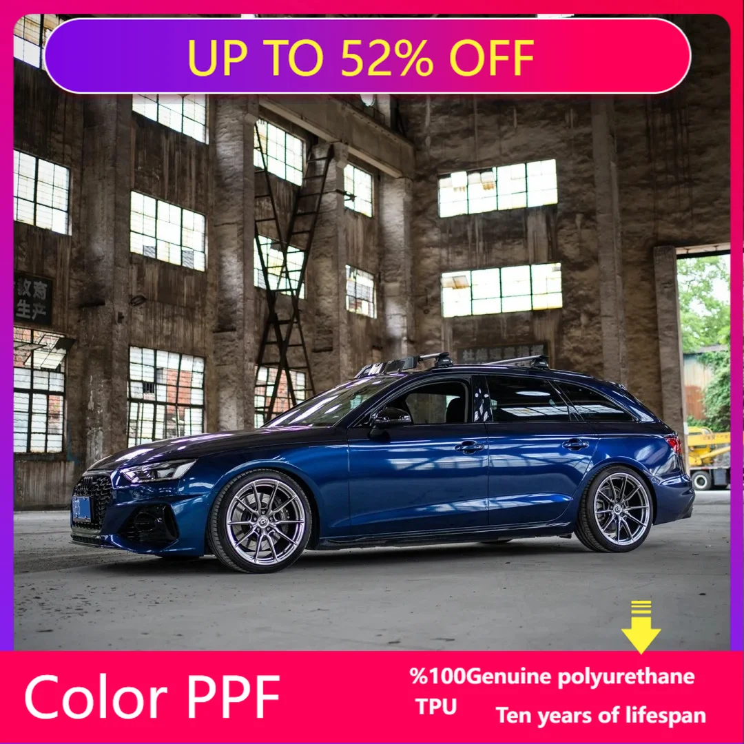 

Gloss Metallic Navarra Blue PPF Color Change Film Roll 7.5mil Car Paint Protection Self Healing Durable1.52x15m 10Years Warranty