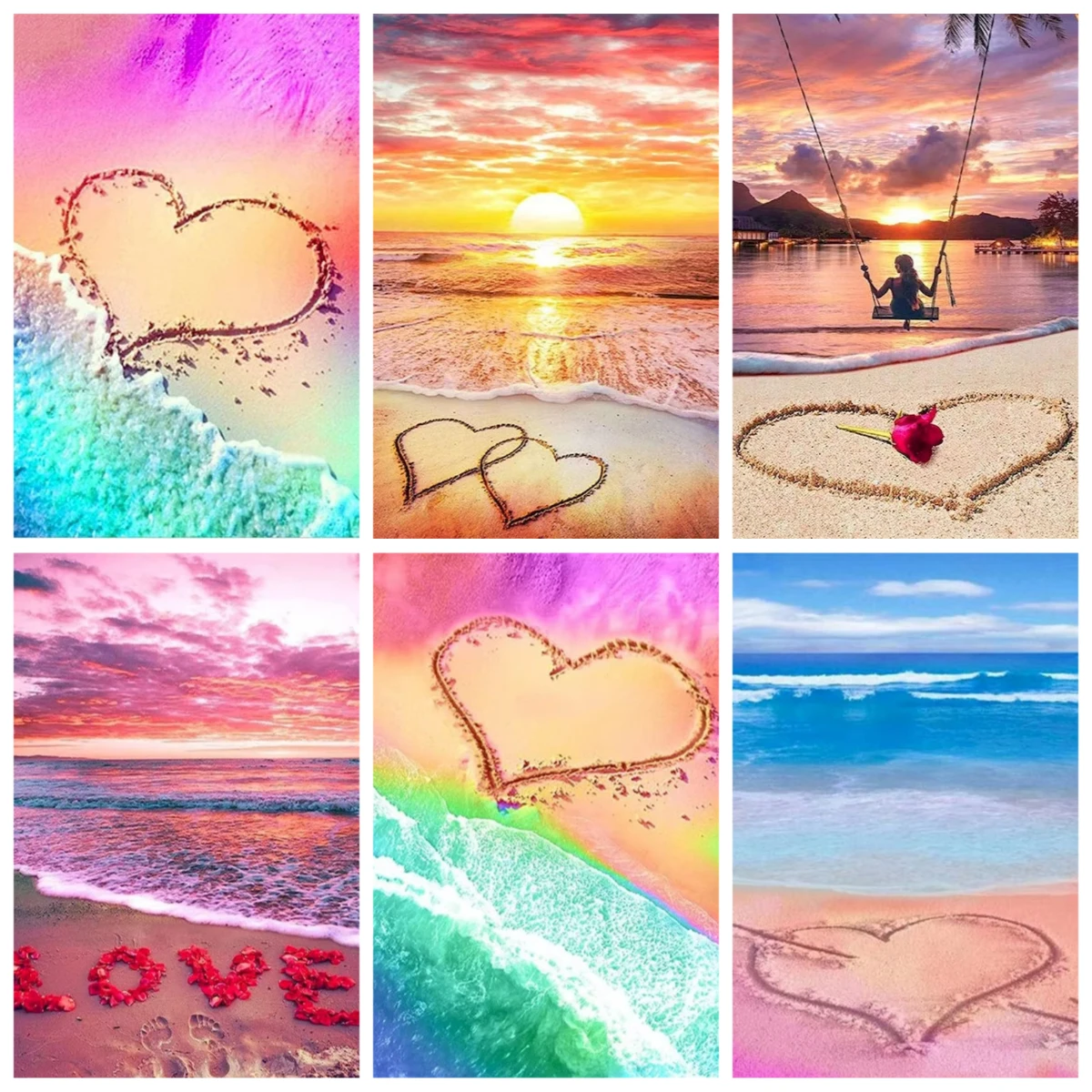 500/1000 Pcs for Adults Jigsaw Puzzle Sunset Seaside Theme Challenging Large-Scale Brain Teaser with Complex Patterns