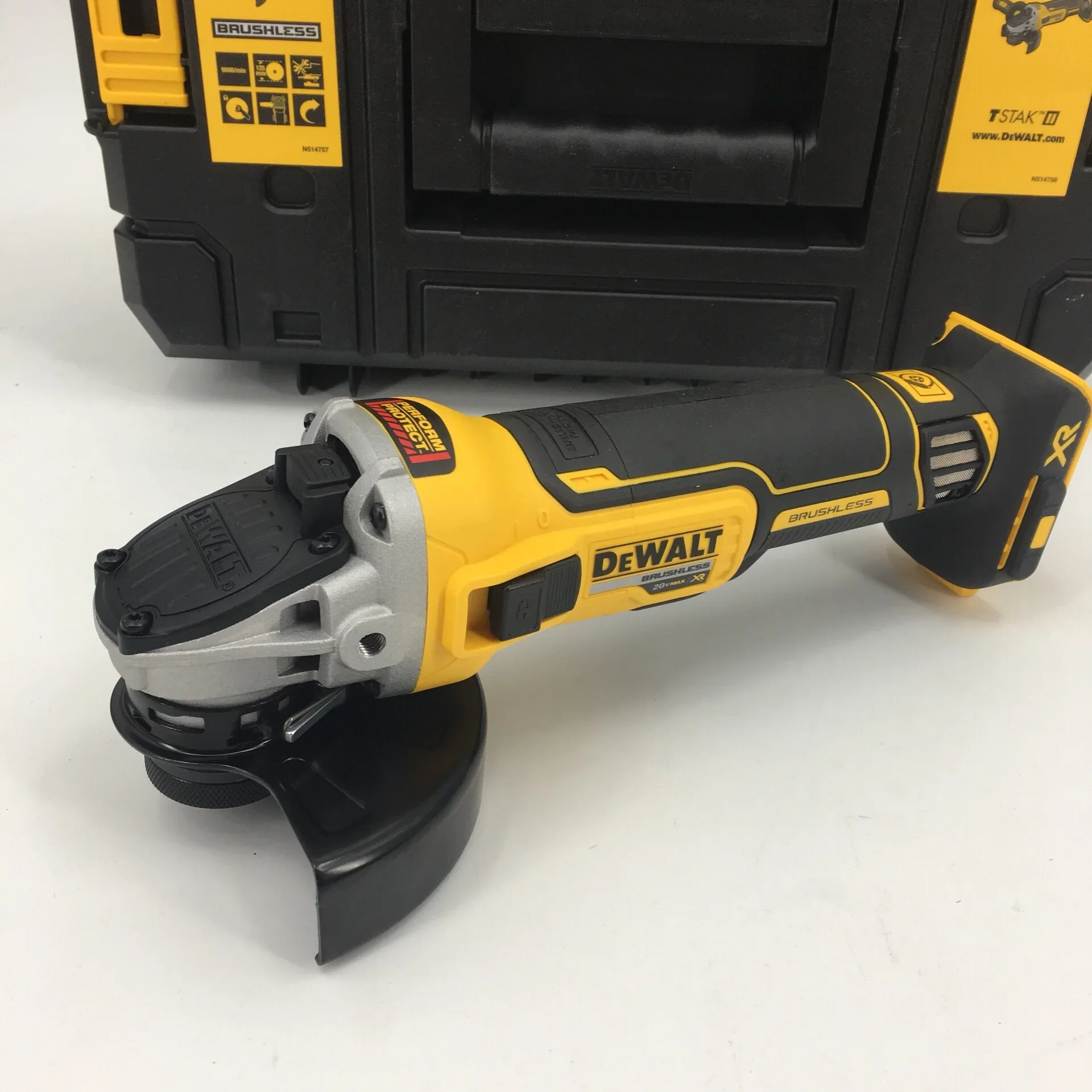 DEWALT-Interruptor transversal sem fio sem escova, GRINDER angular pequeno com travão KICKback, 20V 9000RPM, 125mm, 4.5in, DCG405, corpo da