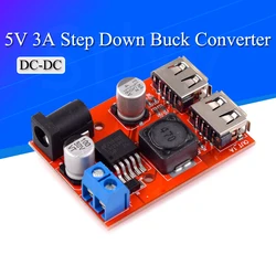 LM2596 LM2596S Dual USB DC-DC 9V 12V 24V 36V to 5V 3A Step Down Buck Converter Board Car Charger Solar Power Supply Module