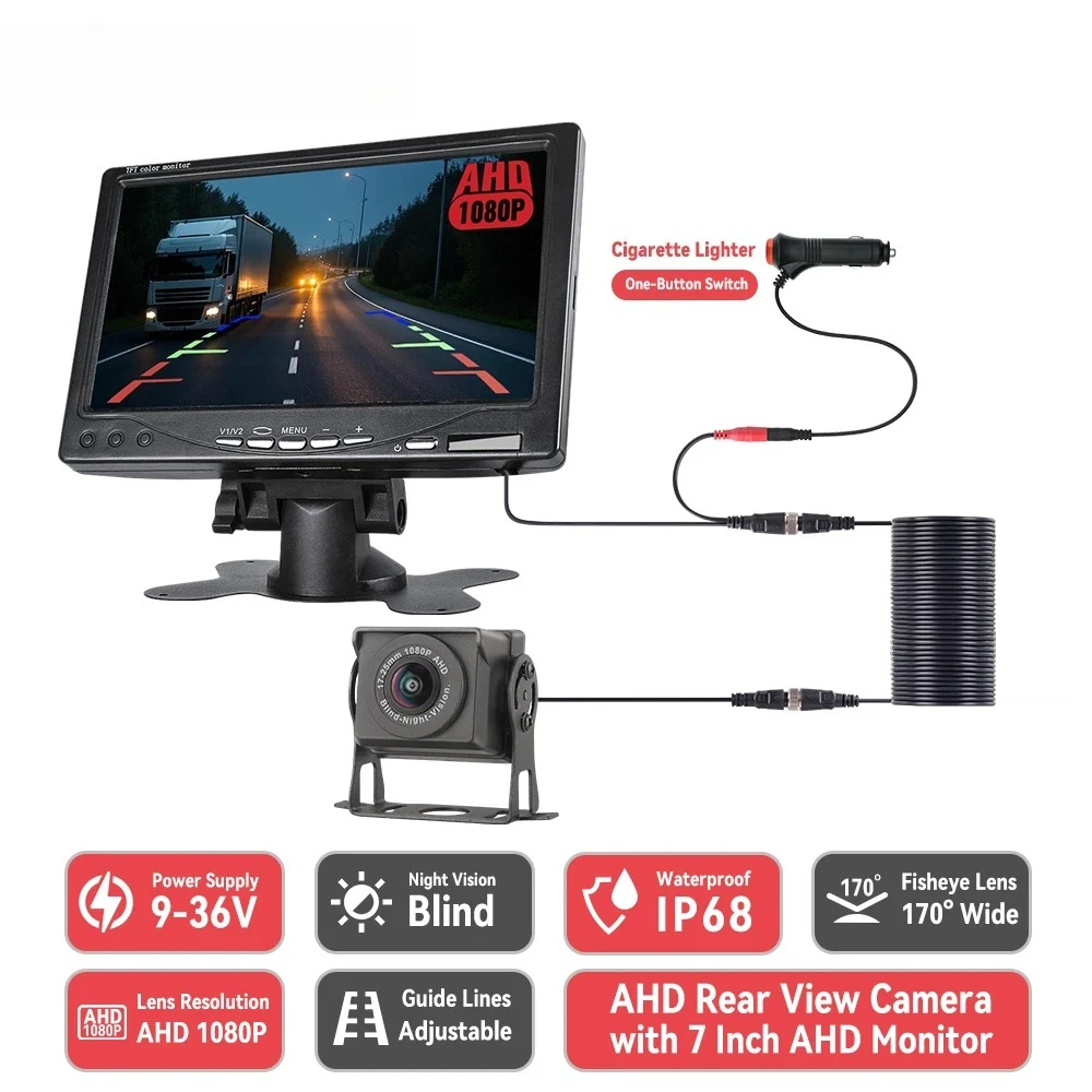 bileeko-car-170°-ahd-1080p-rear-view-camera-with-ahd-monitor-for-truck-parking-12-24v-night-vision-reversing-camera