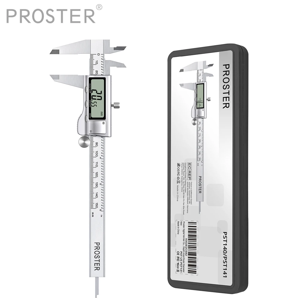 Proster Digital Vernier Caliper 150mm/6Inch Stainless Steel Electronic Caliper Fractions/Inch/Metric Conversion Measuring Tool