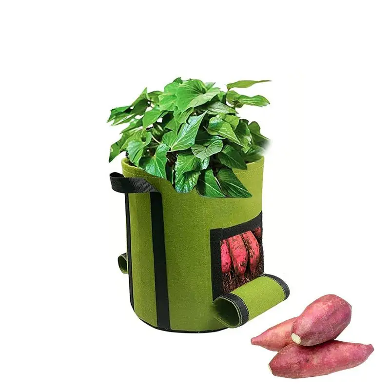 

Vegetable Growing Bags with Handle Grow Bags Fabric Felt Planter Flower Planting Pots Garden Vegetable Tomato Potato Plant Pot