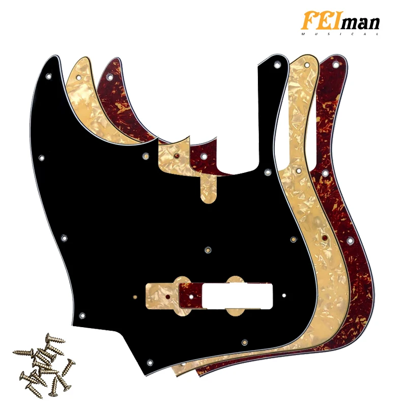 FeiMan Custom Guitar Parts For Left Hand,US 11Holes,Ateliers Z DAL,5 String Scratch Plate,Jazz Bass Guitar Pickguard,Many Colors