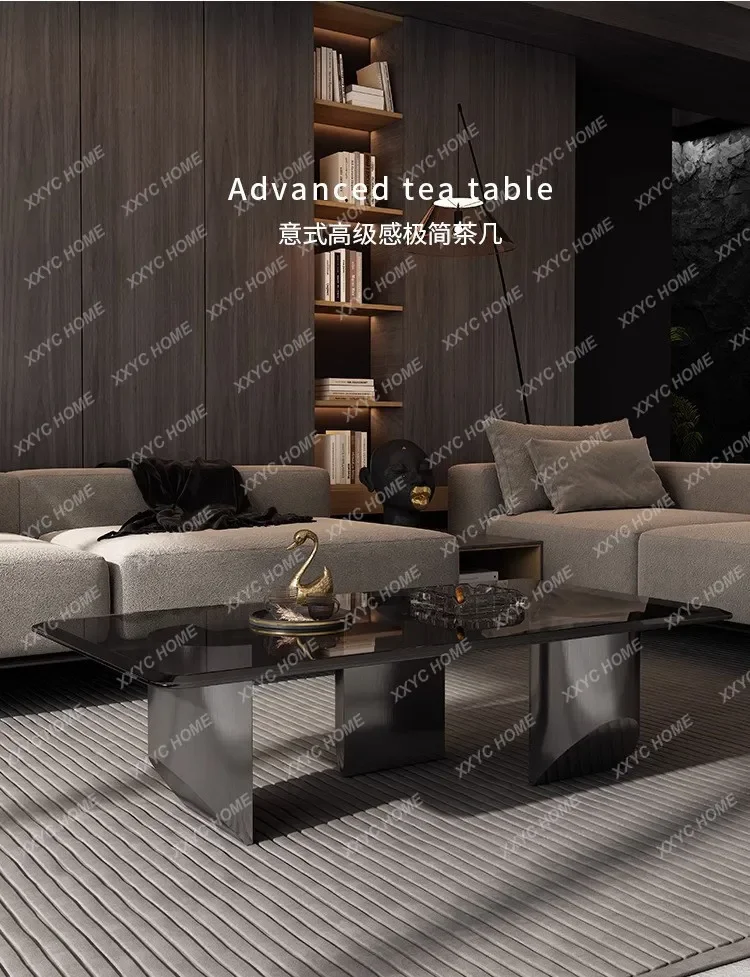 YYVv Y Modern Simple Tempered Glass Rectangular Coffee Table Combination Light Luxury  Minimalist Living Room Fashion
