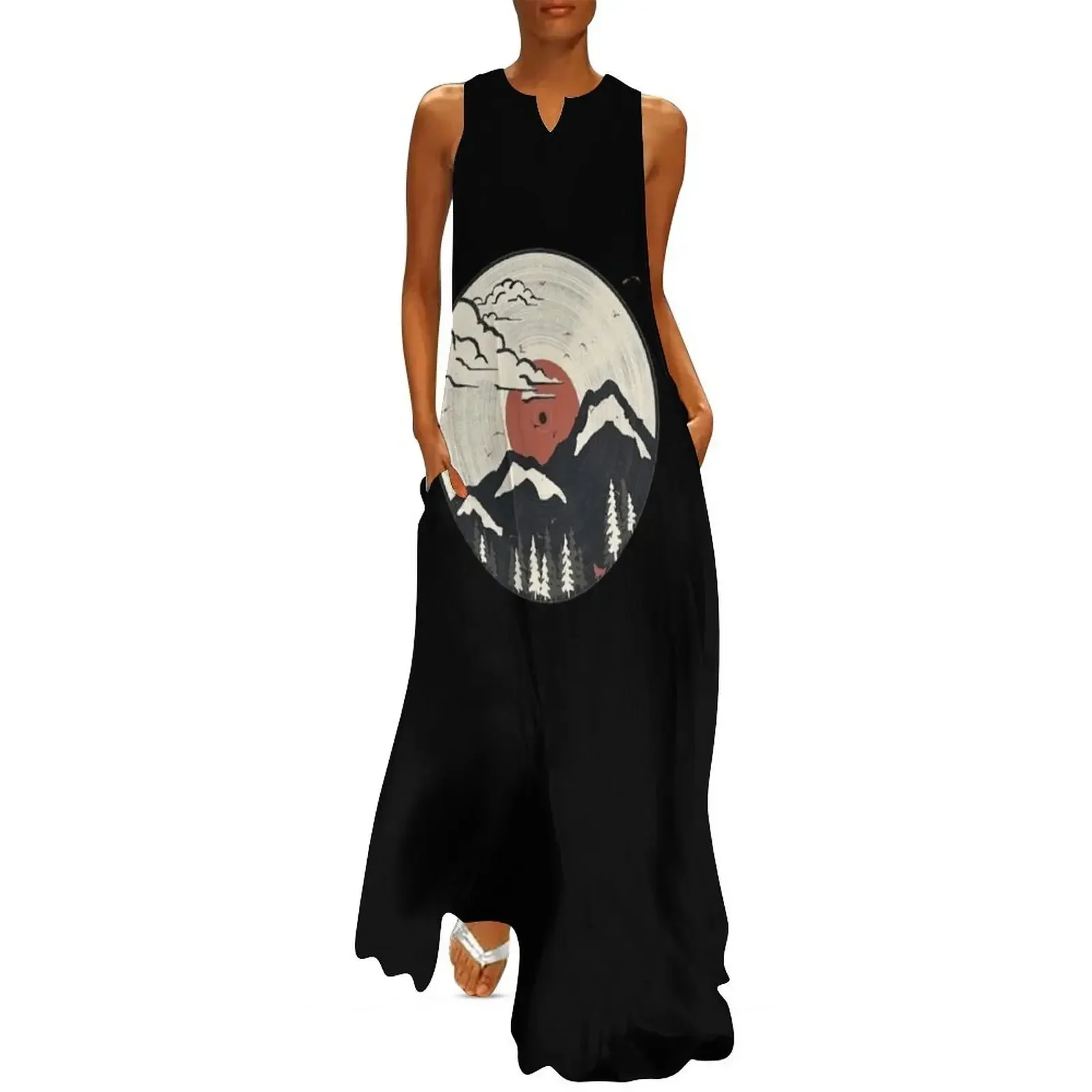 

Japanese Retro Vinyl Disc Long Dress festival outfit women dress dresses dress women summer Woman clothing