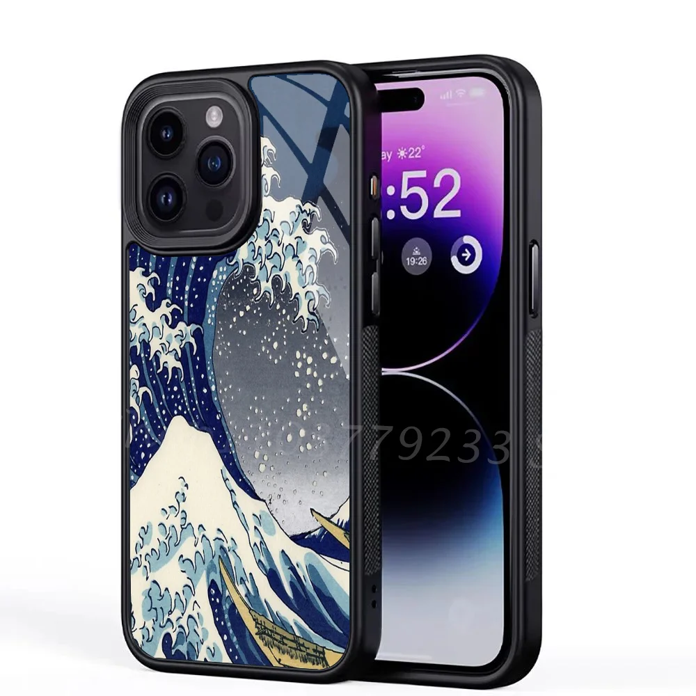 Great Wave Kanagawa Night Phone Case For IPhone 15 14 13 Pro Max 11 Mini Alex Mirror For Magsafe Wireless Charging Cover