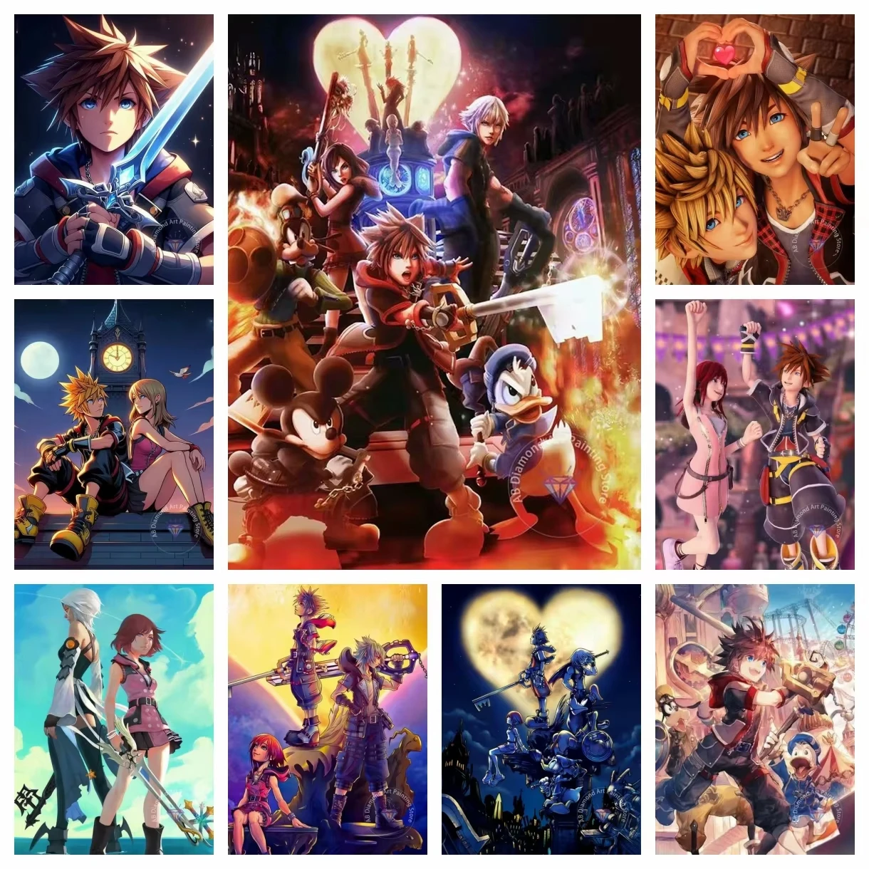 Kingdom Hearts juego pintura al óleo Digital por números pintura con números decoración del hogar, arte de pared regalo perfecto