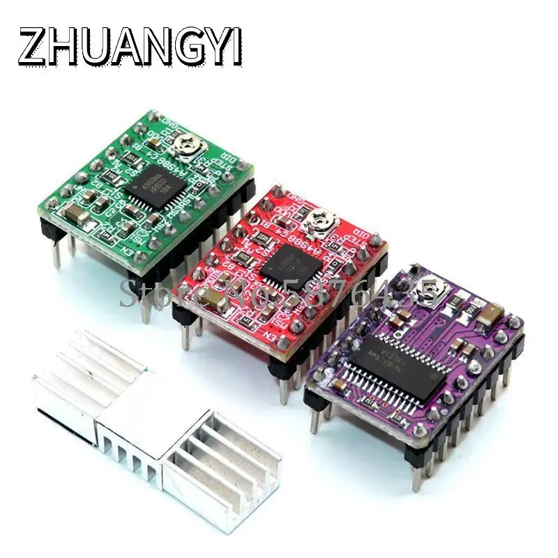 Детали для 3D-принтера Stepstick A4988 DRV8825, модуль драйвера шагового двигателя с радиатором Reprap Ramps 1,4/1,5/1.6, плата управления