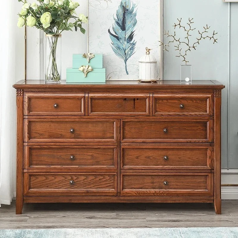 

AANorth Американский сундук для хранения из цельного дерева, простой шкаф для хранения в стиле ретро для спальни, гостиной, старый