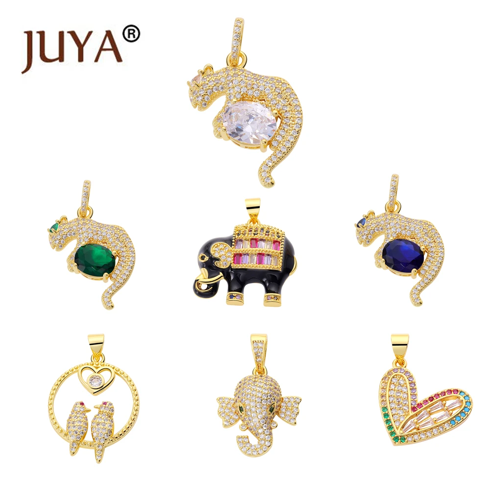 

JUYA Fine Jewelry 14K Gold Plated Charm Filled AAA Zircon Pendant For DIY Making Women Luxury Necklaces Accessories