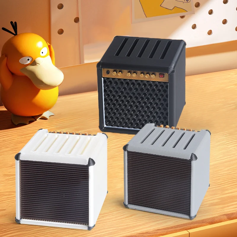 3D Printed Music Guitar Bass pick Storage Box Modern Art Simulated speakers Modeling Space-saving Desktop Ornament Friend Gifts