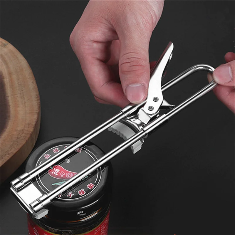 

Adjustable Multi-Function Bottle Cap Opener Stainless Steel Lids Off Jar Opener Labor-Saving Screw Can Opener For Kitchen Tools