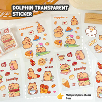 5PCS Kawaii Capybara Stickers Cute Cartoon Stickers DIY Phone Guitar Laptop Notebook Suitcase Cup Waterproof Sticker