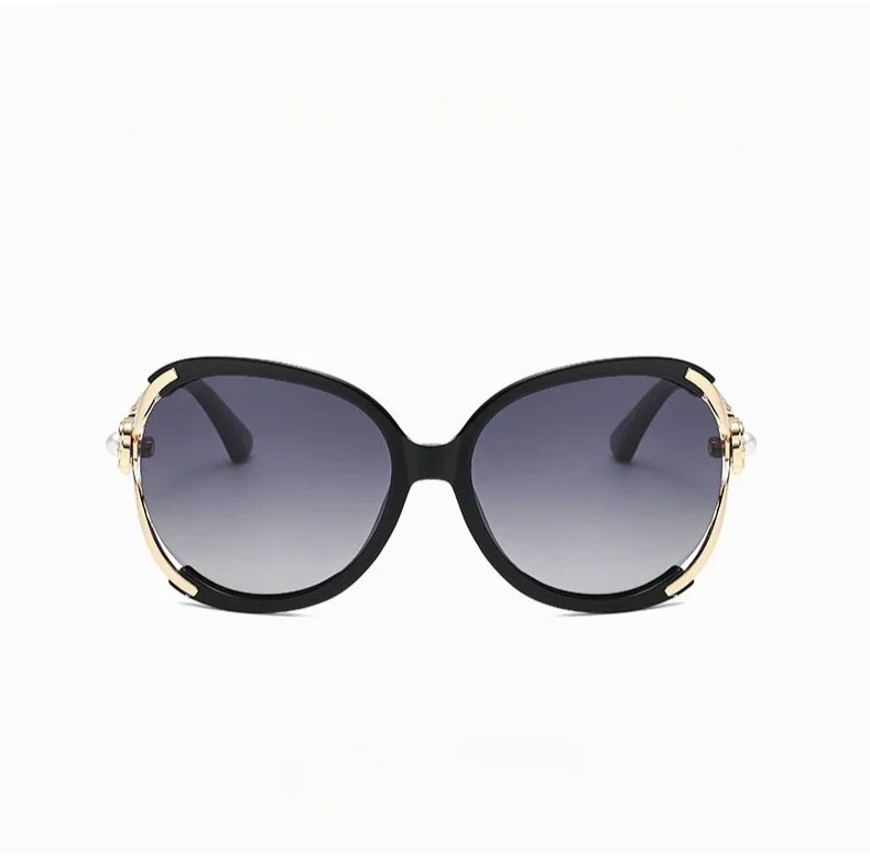 Personalisierte Sonnenbrille mit großem Rahmen, modische Damen-Sonnenbrille mit Perlendekoration, UV-beständige Brille – Detail 7