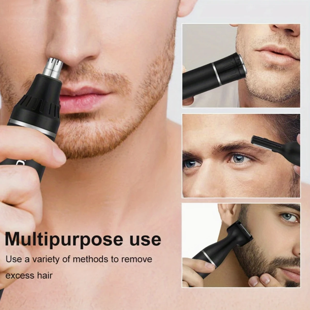 Man Body Trimmer Grooming Kit 4IN1 Multi-Functional Trimmer for Nose,Beard,Eyebrow,Private Area Hair Trimmer Personal Care Tools image 4