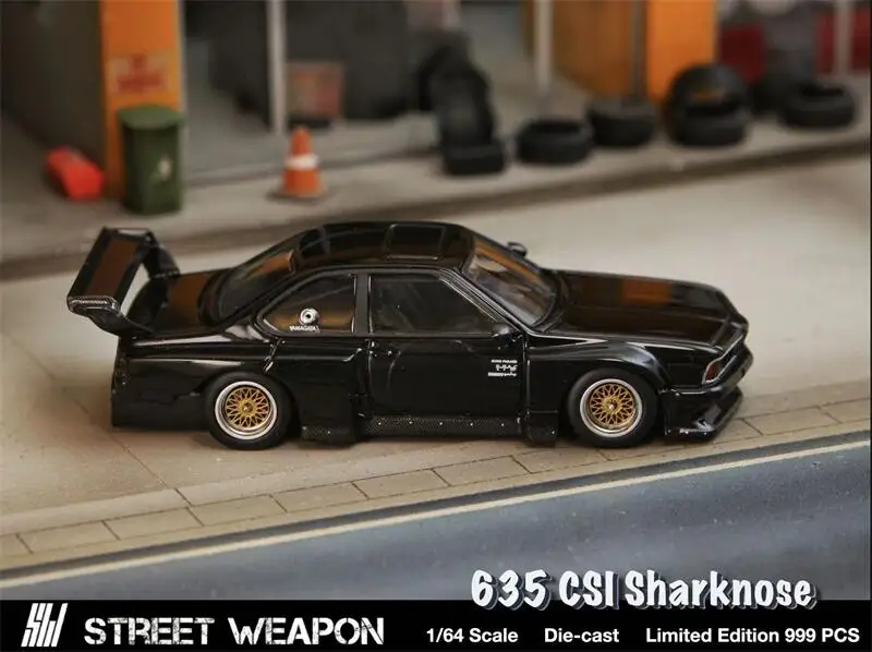 **Pre-Order** SW 1:64 E24 635 CSI Sharknose Black limited999 Diecast Model Car