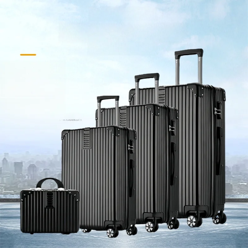 Mala de Viagem Grande Capacidade Retrô com Estética Elevada, Caixa com Senha, Bagagem de Mão Masculina com Rodas Universais e Haste Retrátil 20 Polegadas