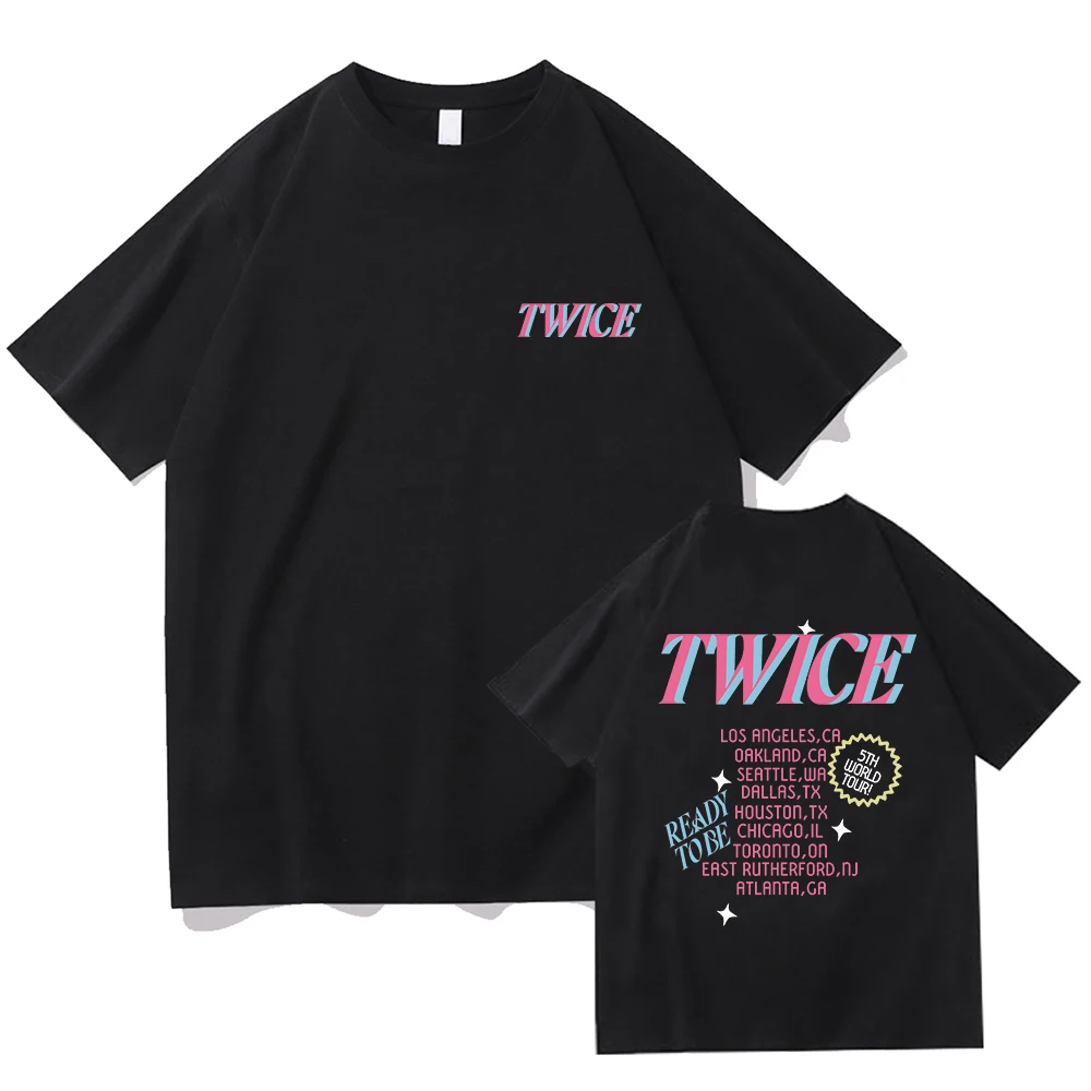 Korean Twice T Shirt Women Print Tshirt Harajuku Women Ulzzang Graphic Female T-Shirt Kawaii 90S