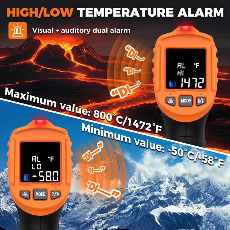 -50~800℃ Digital Infrared Ther - đánh giá và giá Industrial Laser Thermometer