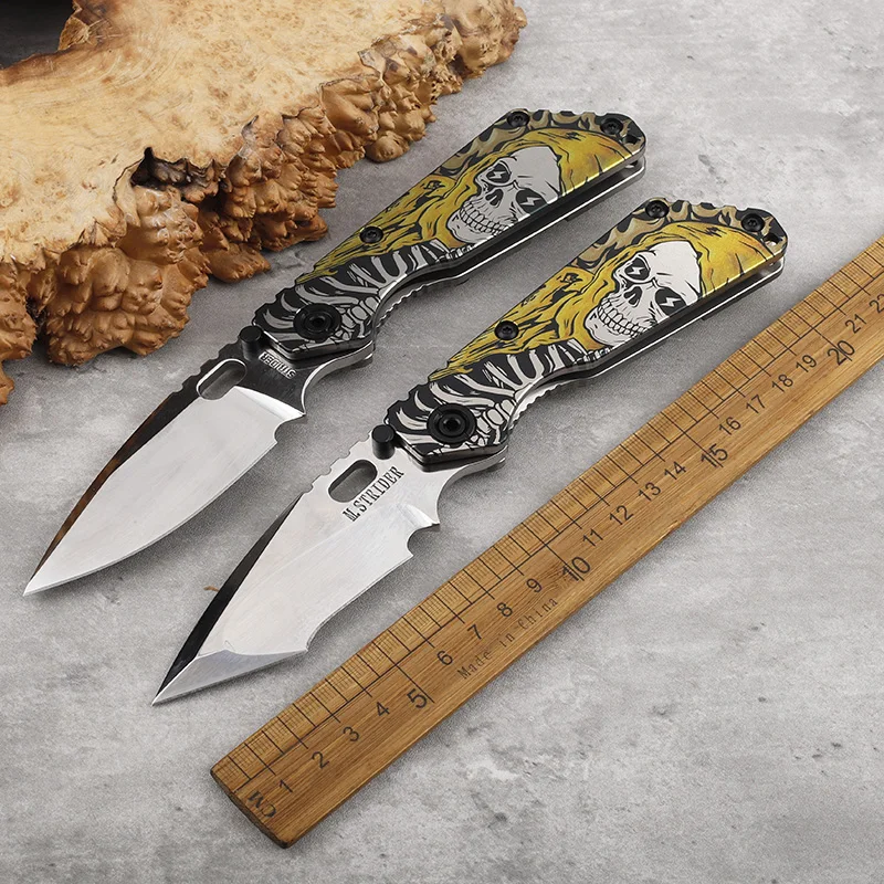 

D2 steel blade, titanium alloy handle, folding knife, outdoor self-defense, camping, hiking, rescue, survival, portable tool