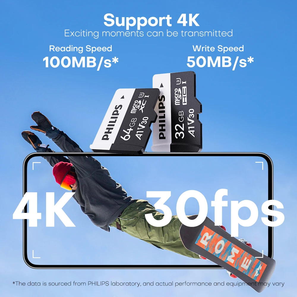 Philips Ultra Micro tf SD card 256GB 128GB 64GB Mini SD Card SD/TF Flash Card Memory Card 16g 32g miniSD With Adapter for Camera