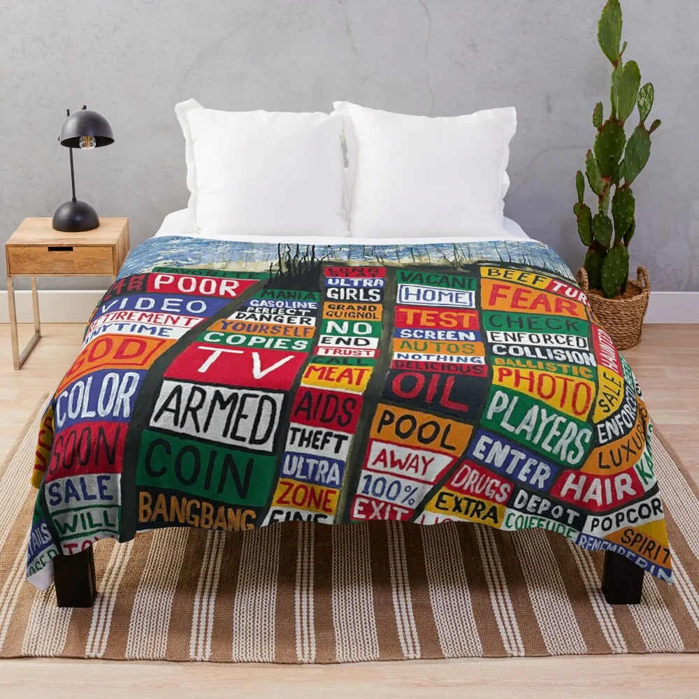 RADIOHEADS Throw Blanket Sofa Blanket Decorative Bed Blankets Giant Sofa Blanket Retro Blankets funny gift